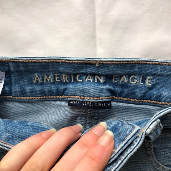 American Eagle Jean/Denim Ripped Short Shorts - Picture 6 of 9